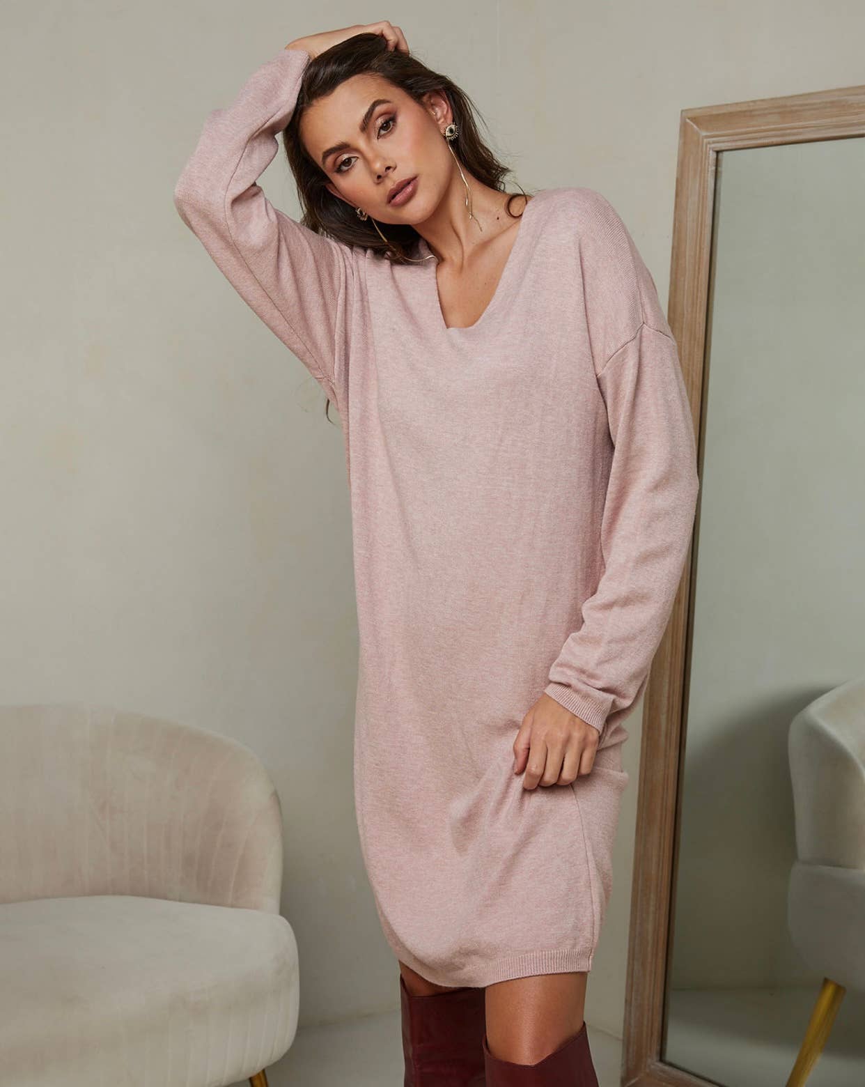 Strickkleid REF. 6111: Taupe