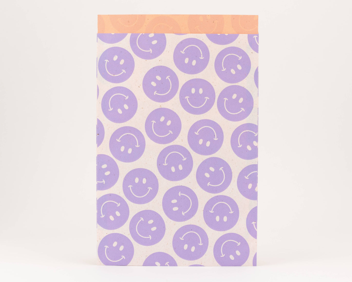 Papiertüten Smileys, Flieder / Orange: Mittel (12x21cm)