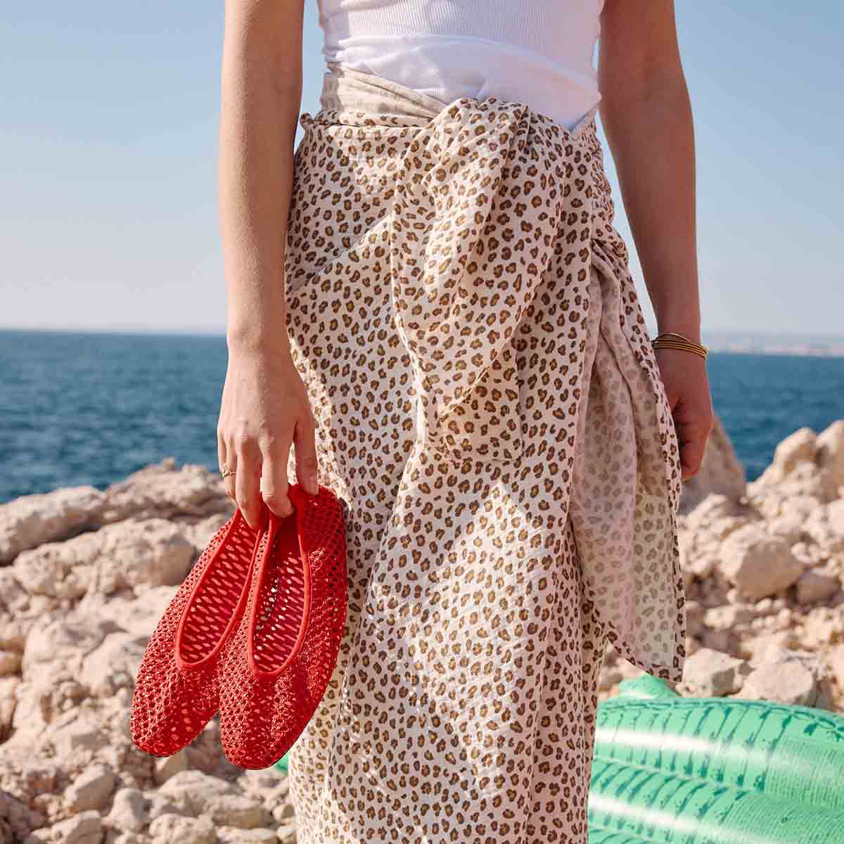 Louisa Pareo Mini Leopard Greige aus 100 % Baumwoll-Musselin