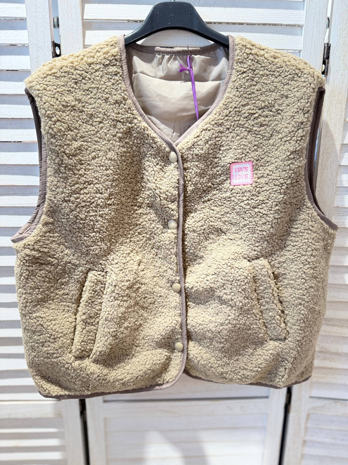 Fleeceweste: Beige / SIE