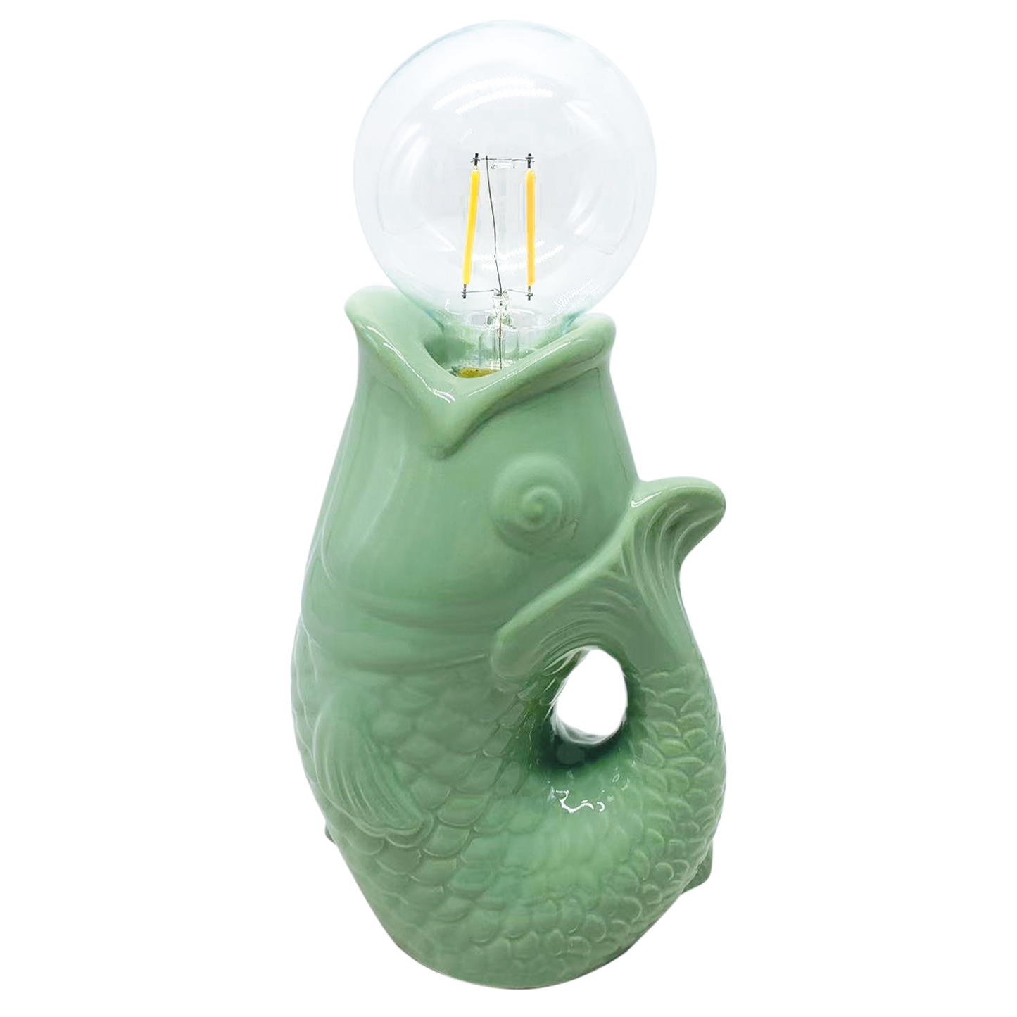 Deko-LED-Fisch Matcha batteriebetrieben L13,5 P8,2 H27 cm