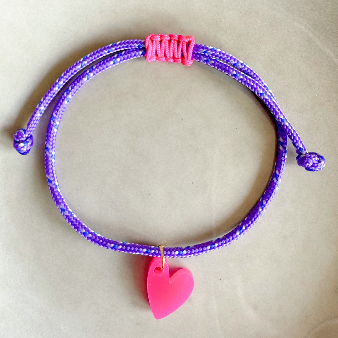 Armband Lume Charms | Herz Fuchsia