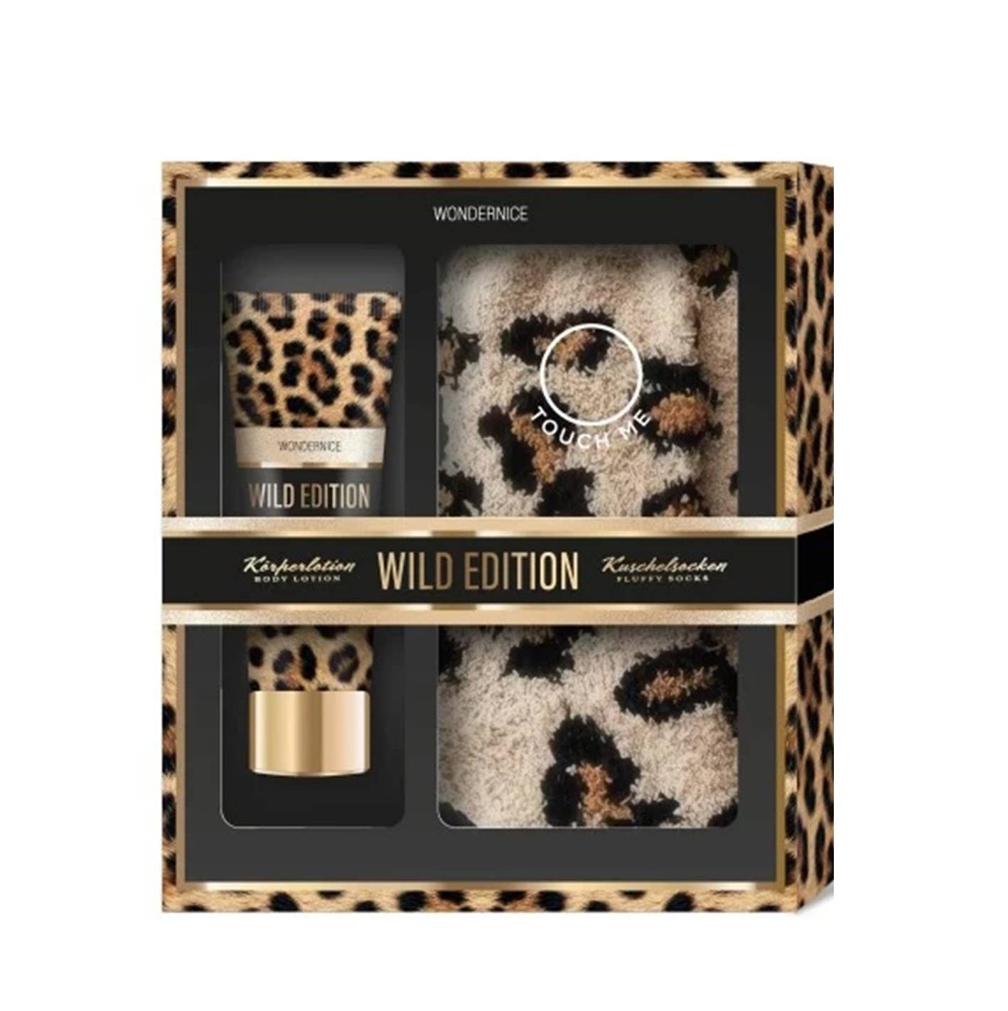 Geschenkset Leopard für Damen mit weichen Socken