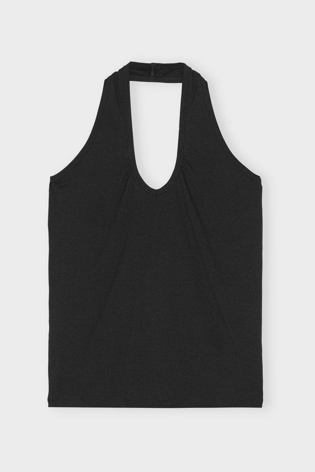 Hold me Top - schwarzes Neckholder-Top aus weichem Jersey: Schwarz / M