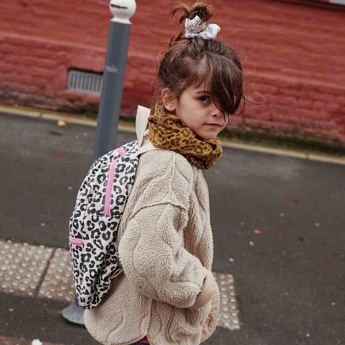 Bianca Musselintuch mit Karamell-Leopardenmuster: TOFFEE / GRAOU / L 110*110