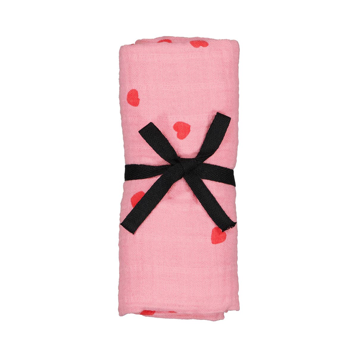 BIANCA Pucktuch mit Herz- und Flamingo-Motiv: FLAMINGO / HERZ / L 110*110