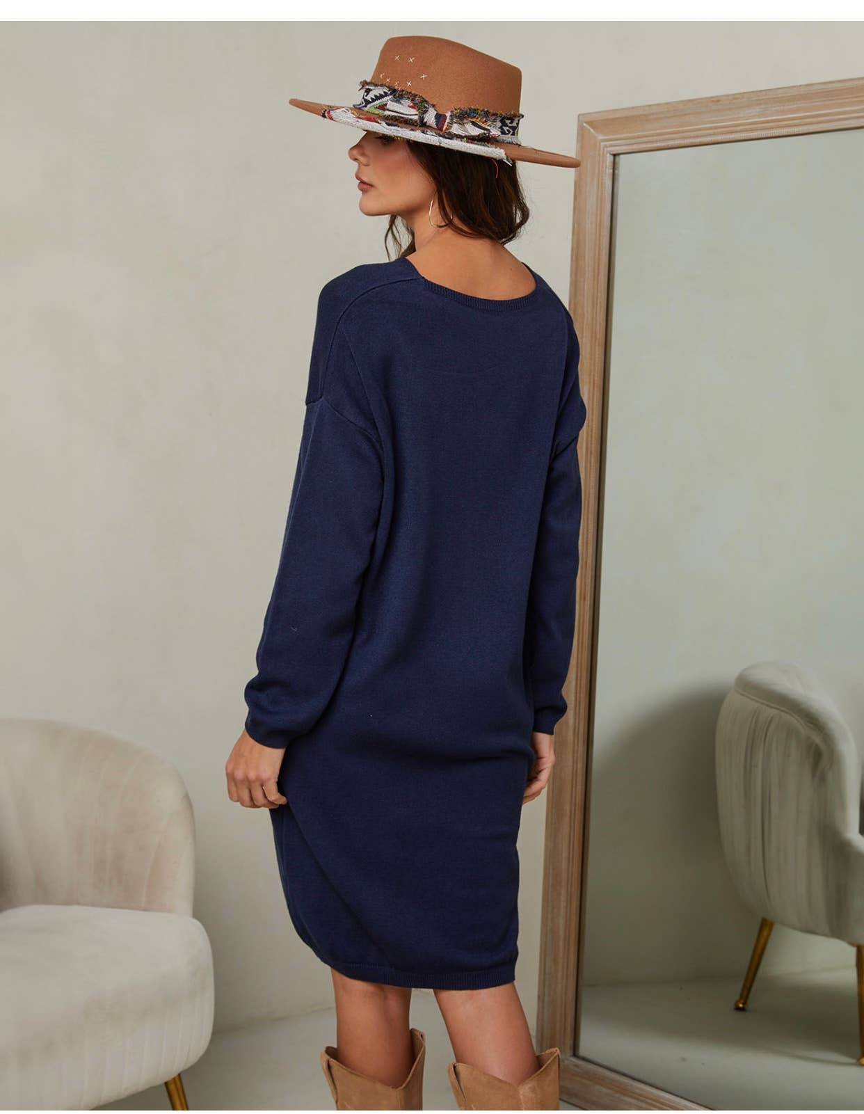 Strickkleid REF. 6111: Marineblau