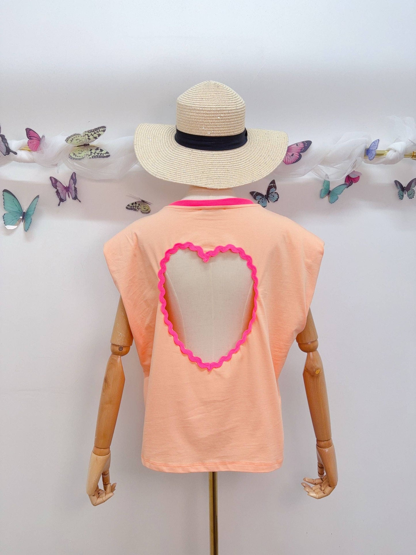 T-Shirt Herz Rückenausschnitt: Pink