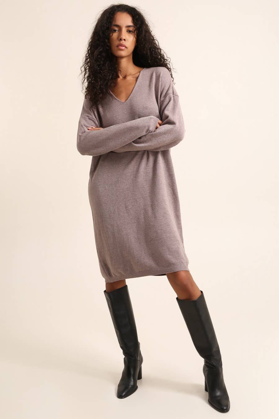 Strickkleid REF. 6111: Taupe