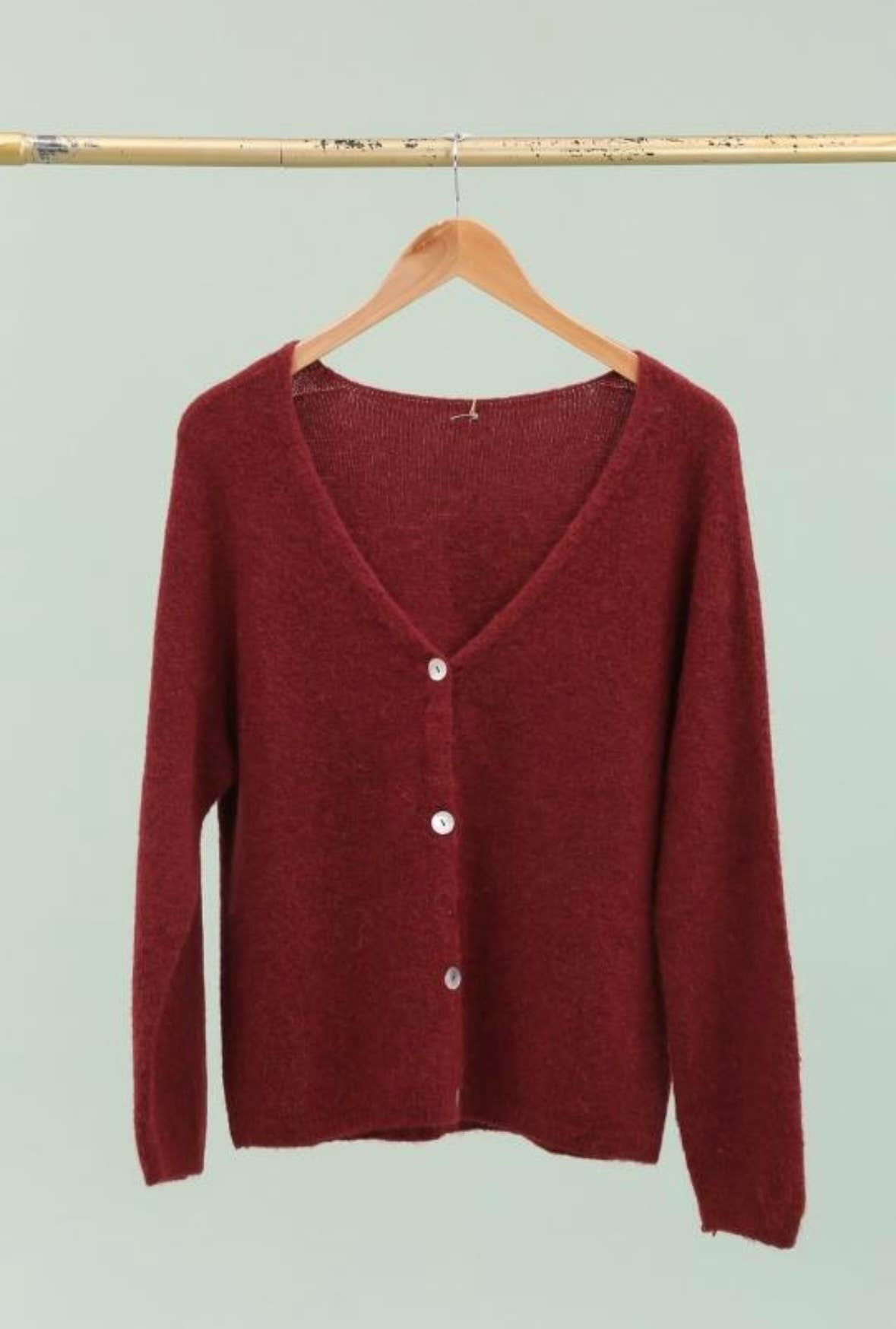 ALPACA Strickjacke mit V-Ausschnitt REF 1026: JEANS