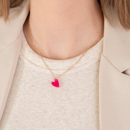 Kette Lume Charms | Herz Fuchsia