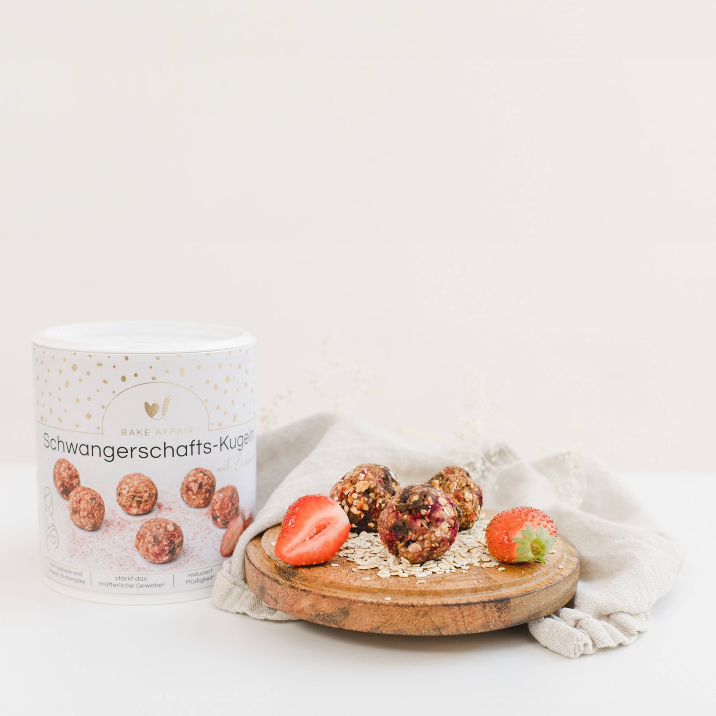 Vitamin-Mischung Schwangerschafts-Kugeln mit Erdbeeren