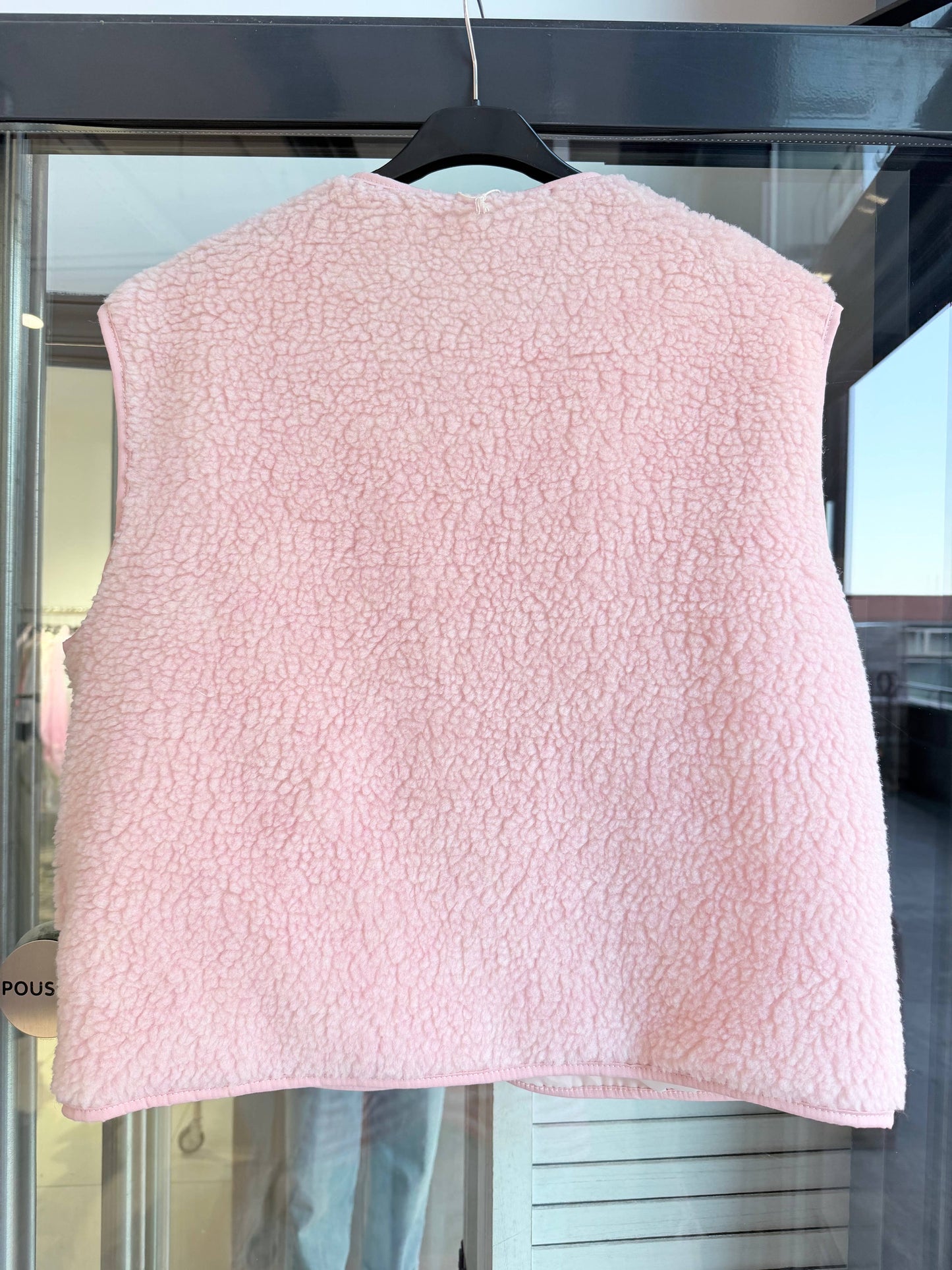 Ärmellose Pelzweste: Rosa / Eine Größe