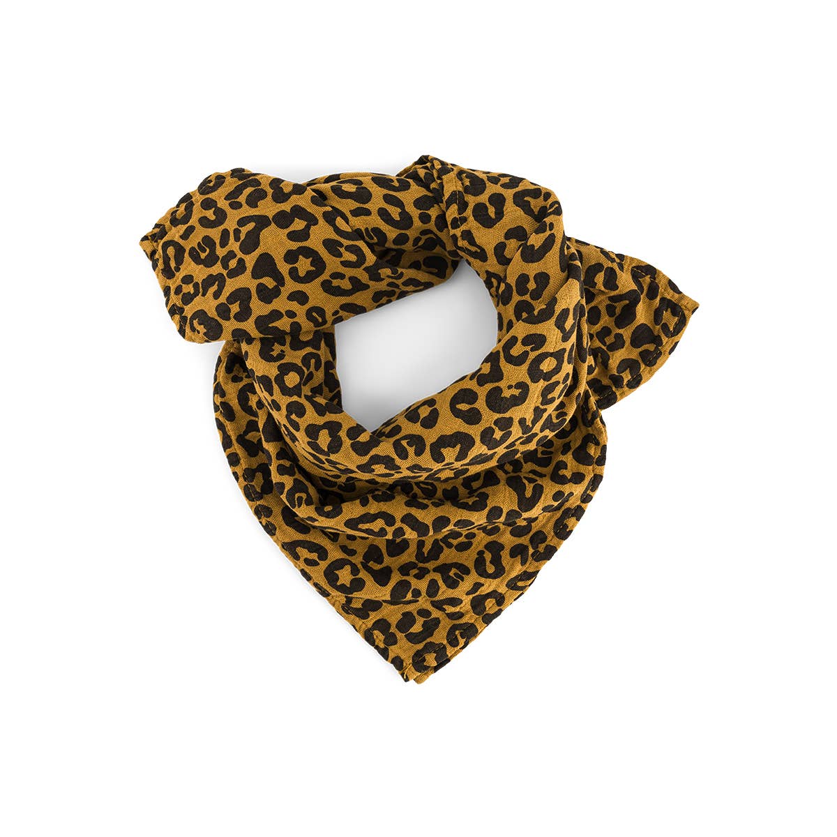 Bianca Musselintuch mit Karamell-Leopardenmuster: TOFFEE / GRAOU / L 110*110