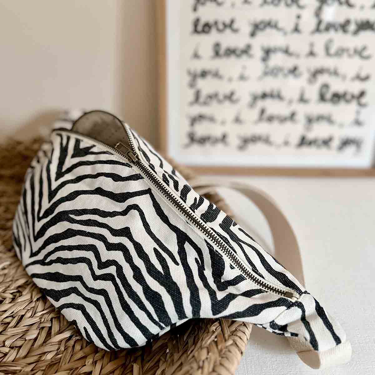 Damen Bauchtasche Zebrou Greige: GREIGE / ZEBROU