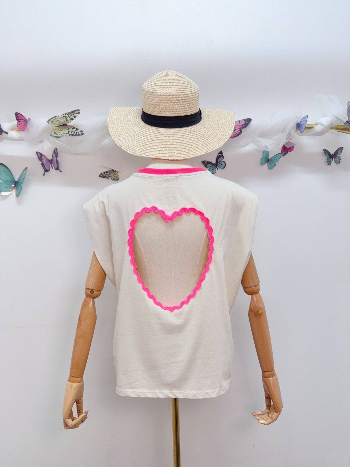 T-Shirt Herz Rückenausschnitt: Pink
