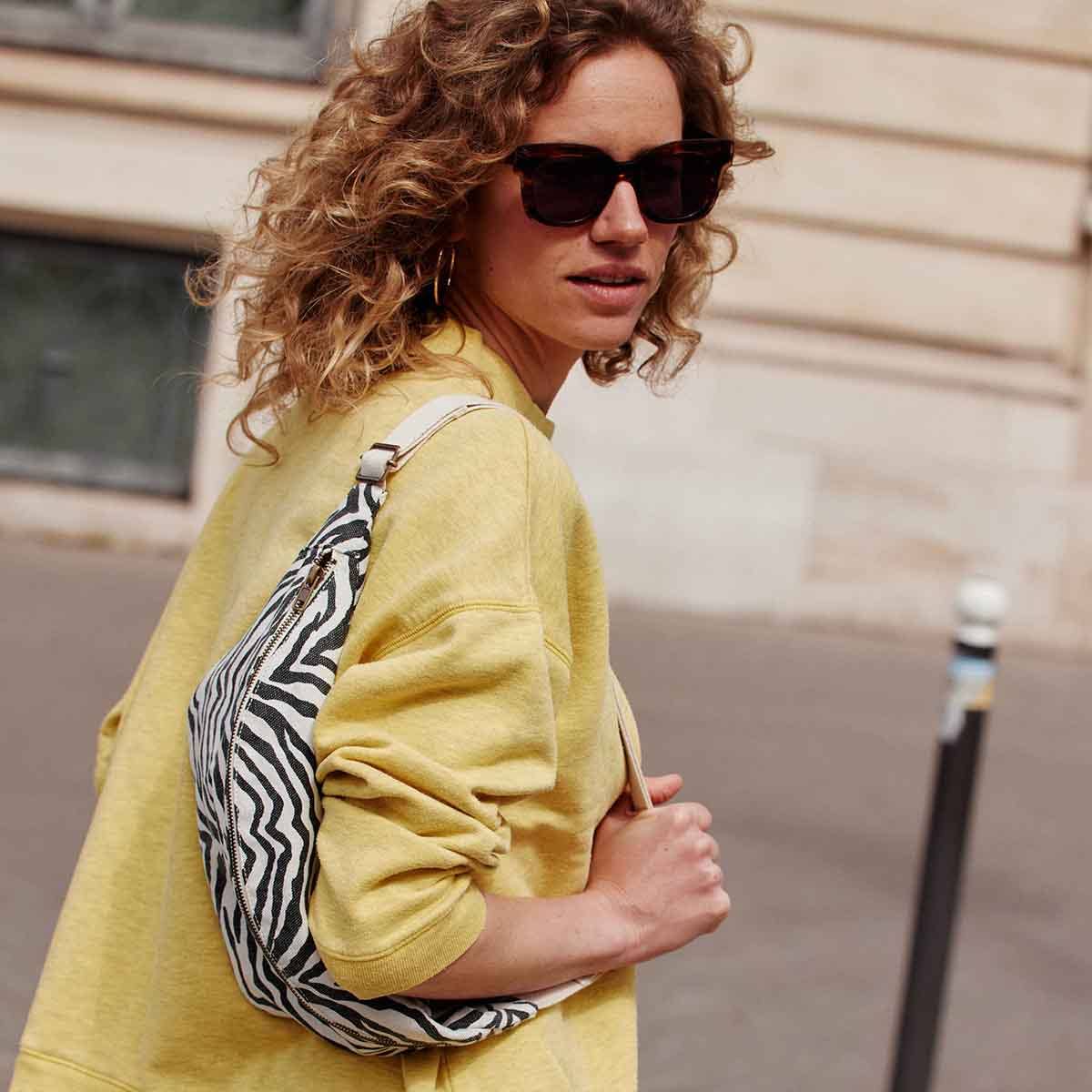 Damen Bauchtasche Zebrou Greige: GREIGE / ZEBROU