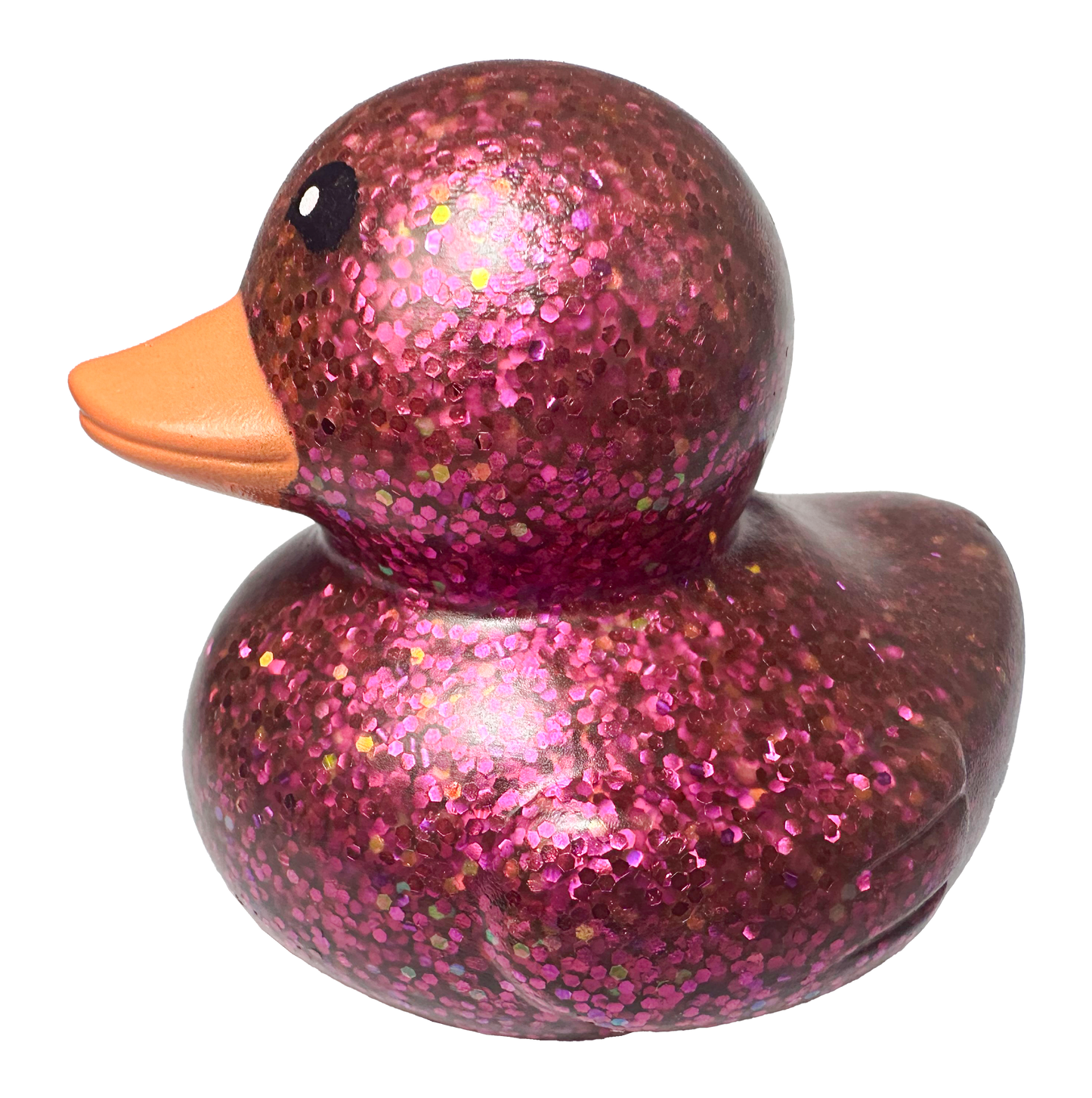 Badeente mit Glitzer, lila, 7 cm.