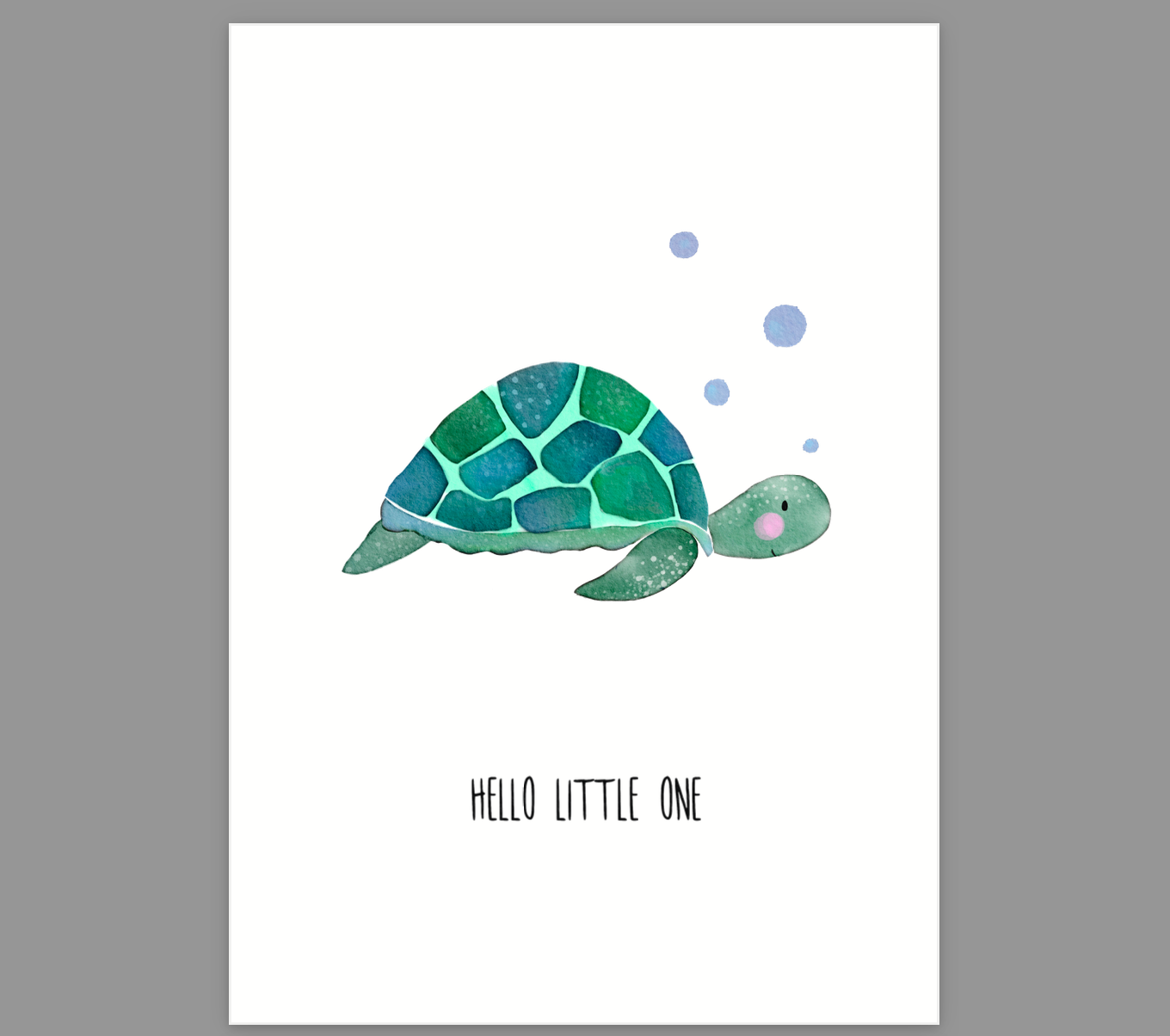 Schildkröte - Hello little one: Postkarte