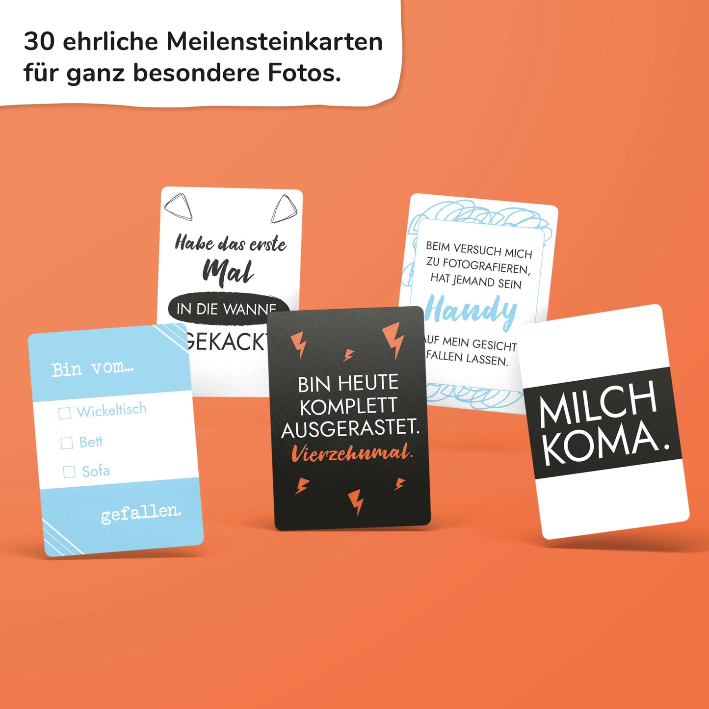 Ehrliche Meilensteine für Babys - Witzige Meilensteinkarten