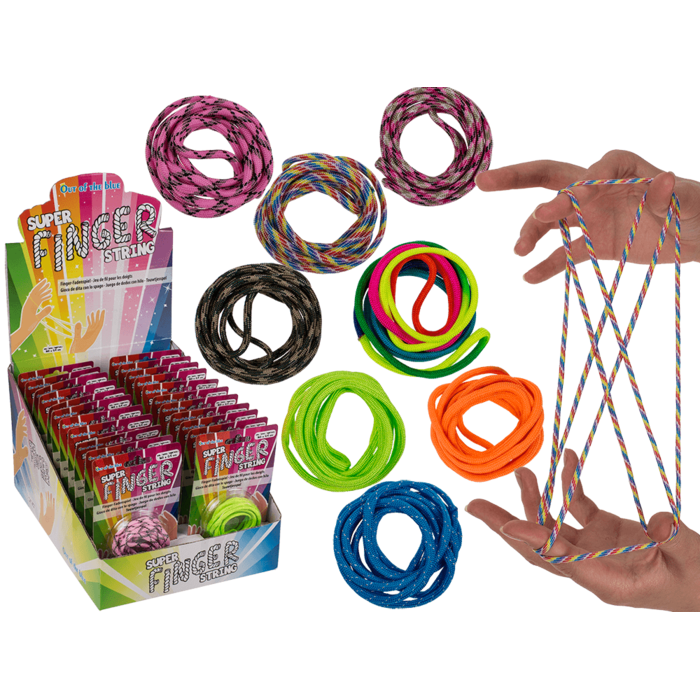 Super Finger String - Fadenspiel, ca. 165 x 0,4 cm, 8 verschiedene Farben
