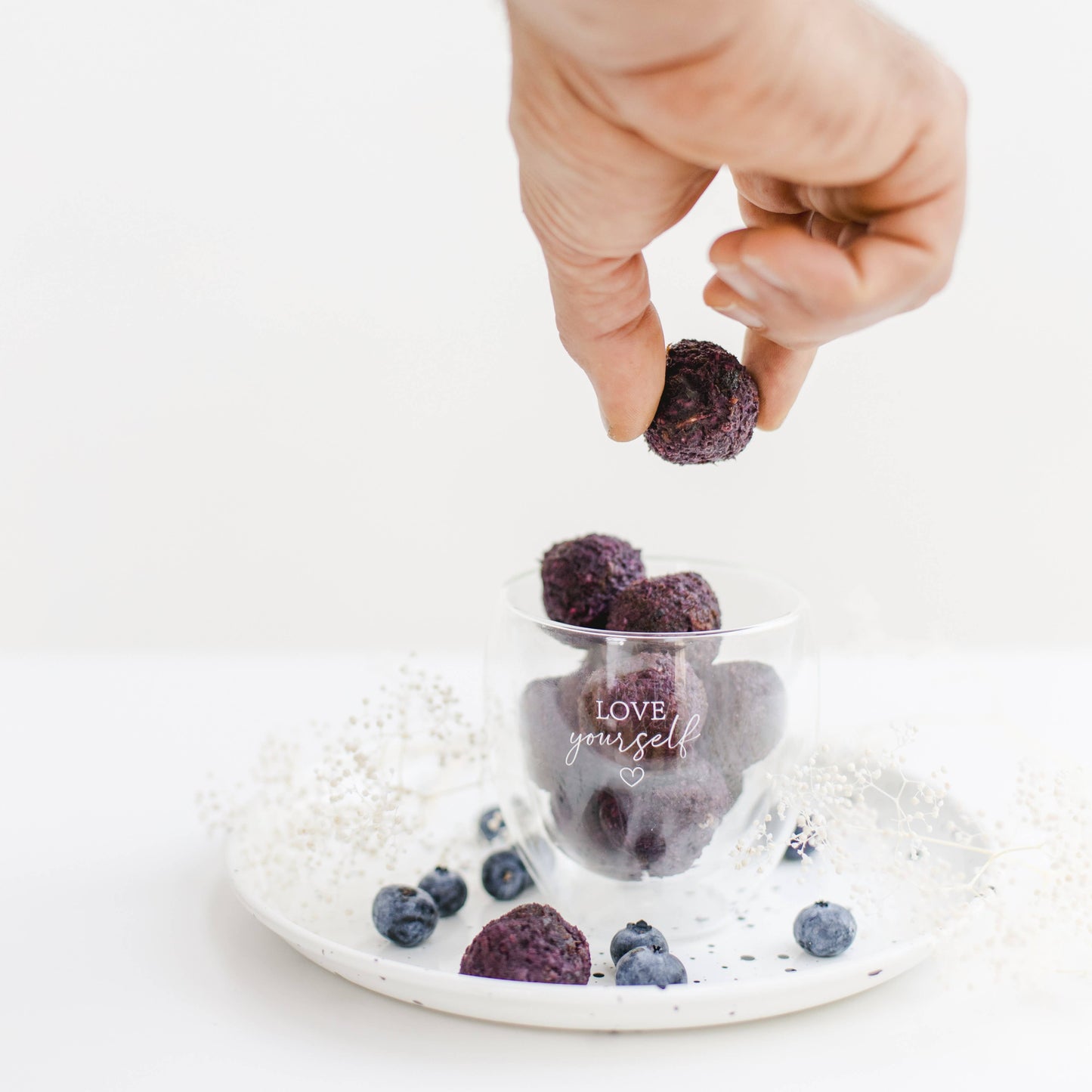 Vitamin-Mischung Still-Kugeln mit Blaubeeren
