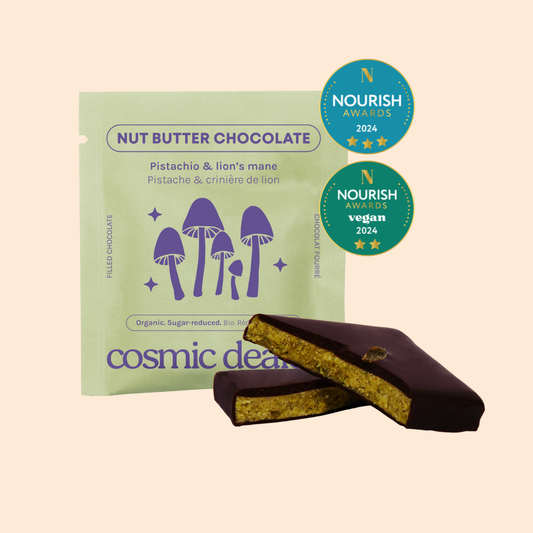 Schachtel mit 4 Nussbutter-Pralinen - Pistazie & Löwenmähne