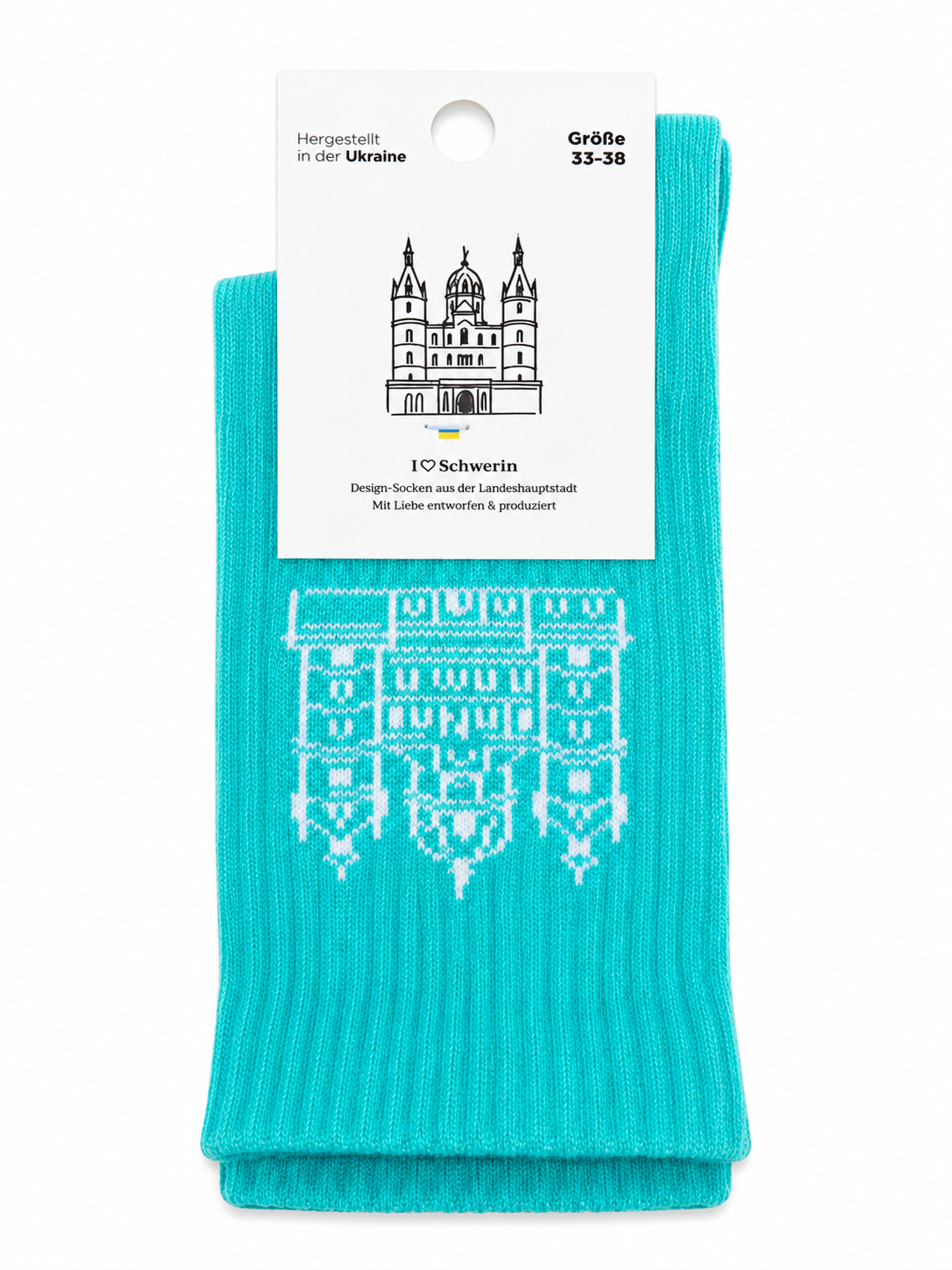 Schweriner Schloss Socken 'Aqua Slay'