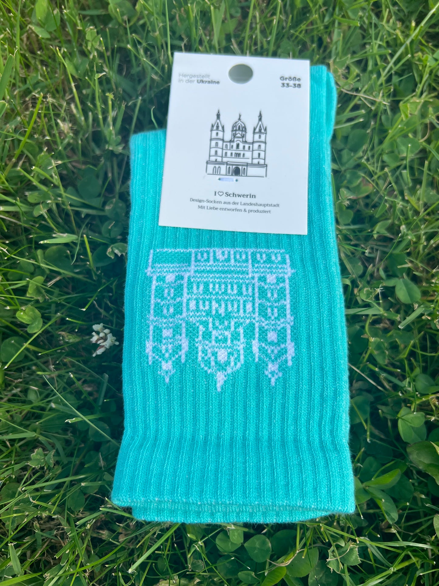 Schweriner Schloss Socken 'Aqua Slay'