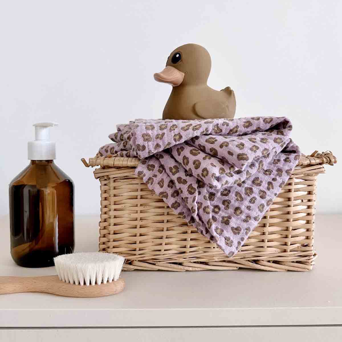 Bianca Mulltuch Mini Leopardenmuster Lilac – 70 x 70 cm & 110 x 110 cm: MINI-LEOPARD / L 110*110