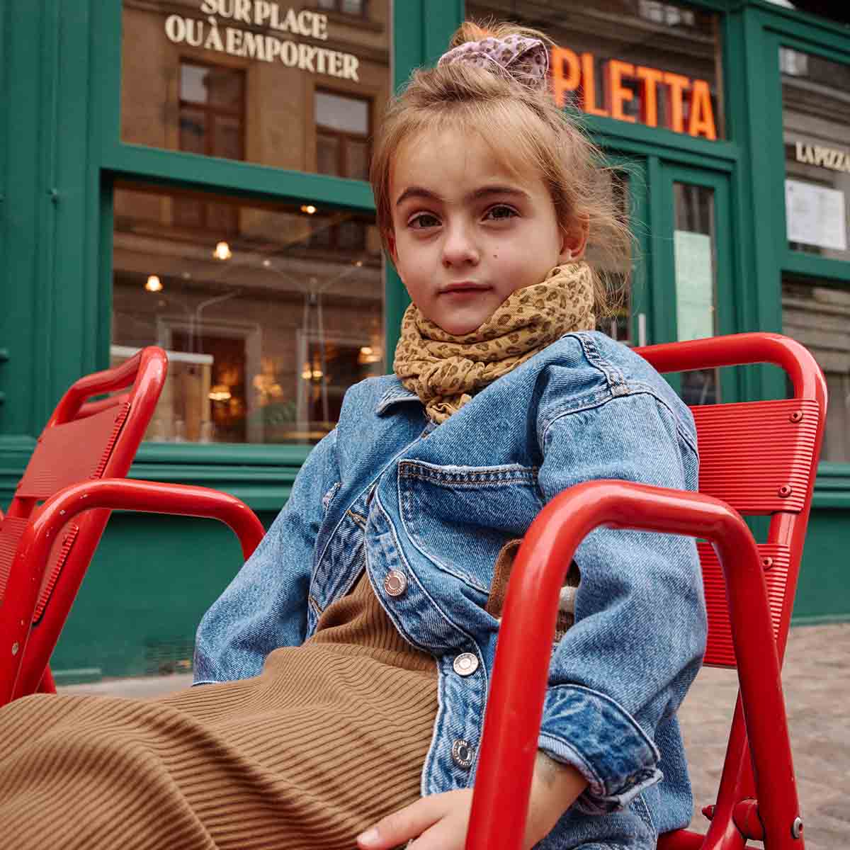 Bianca Mulltuch mit Mini-Leopardenmuster in Kaffee: MINI-LEOPARD / L 110*110