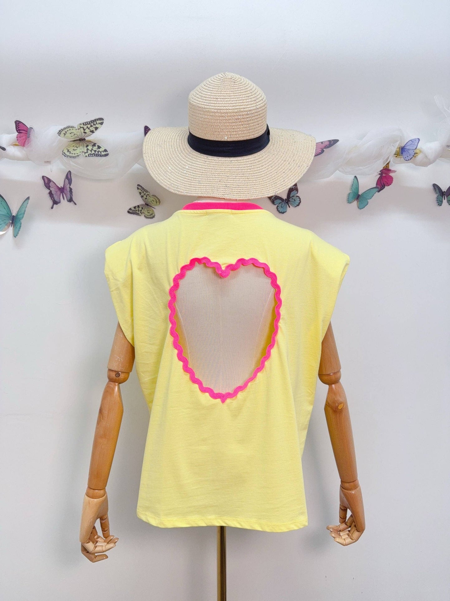 T-Shirt Herz Rückenausschnitt: Pink