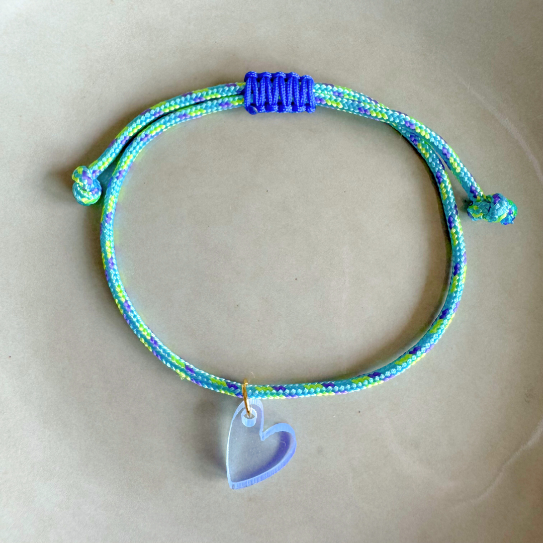 Armband Lume Charms | Herz Neonblau