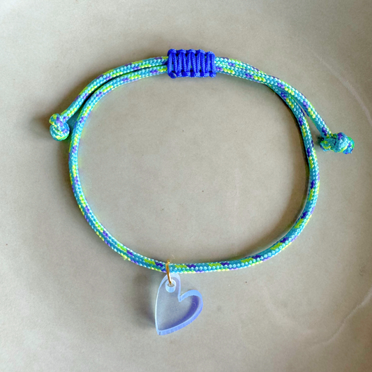 Armband Lume Charms | Herz Neonblau