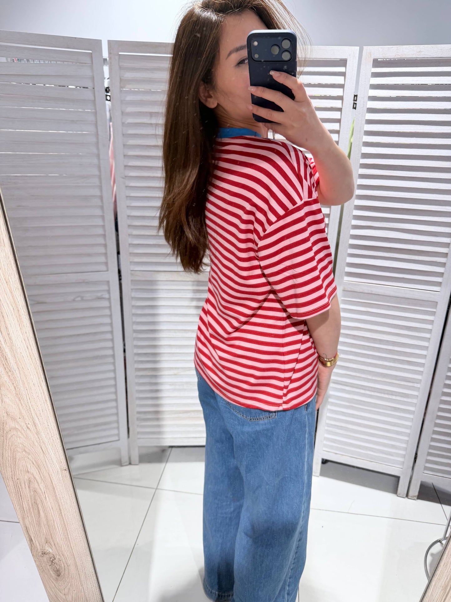 Gestreiftes T-Shirt: Rot / SIE