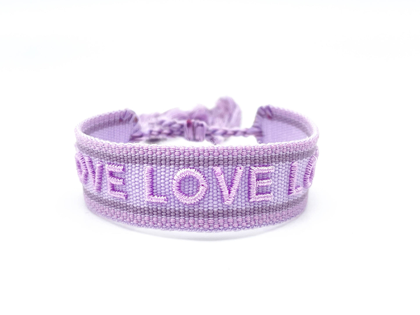 LOVE LOVE LOVE Statement Armband gewebt, bestickt