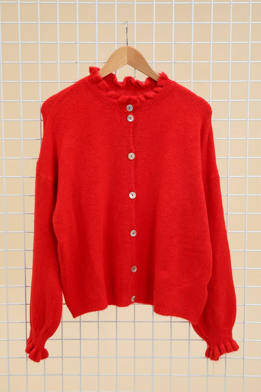 Strickjacke mit ALPAKA-Kragen REF. 8012: Jeans