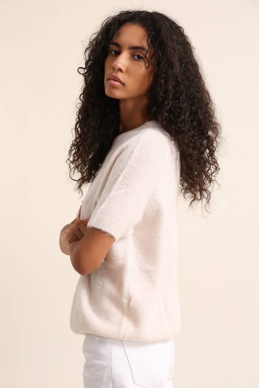 PULLOVER AUS ALPAKA REF 1012: Beige