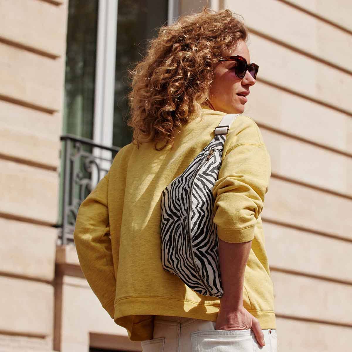 Damen Bauchtasche Zebrou Greige: GREIGE / ZEBROU