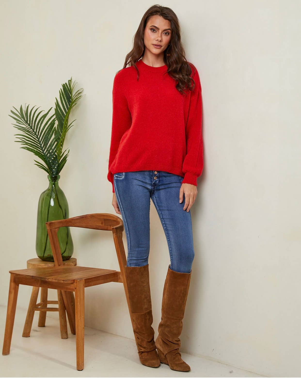 PULLOVER AUS ALPAKA REF 8004: MARINEBLAU
