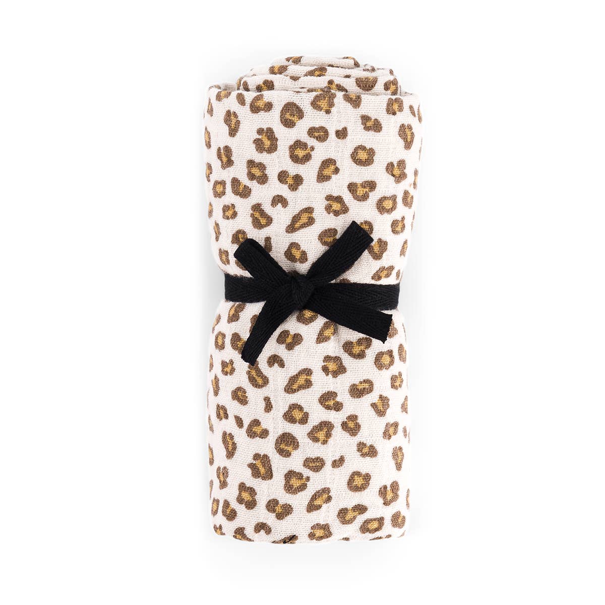 Bianca Mulltuch mit Mini-Leopardenmuster in Greige: MINI-LEOPARD / M 70x70