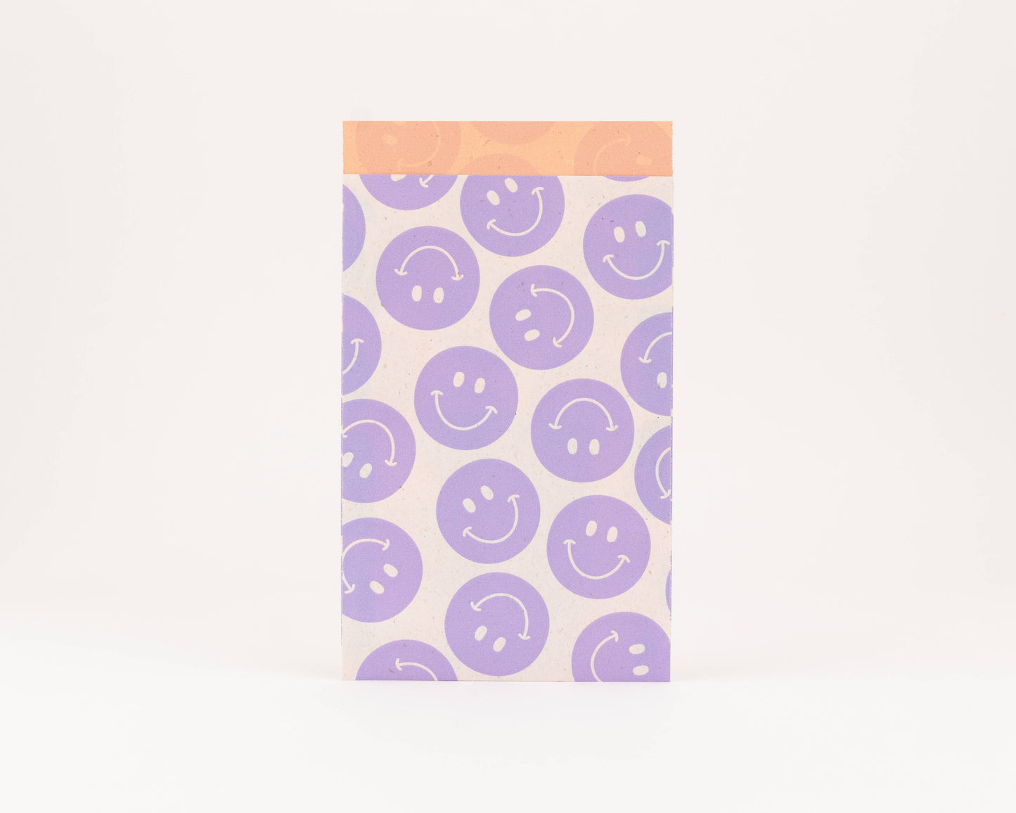 Papiertüten Smileys, Flieder / Orange: Mittel (12x21cm)