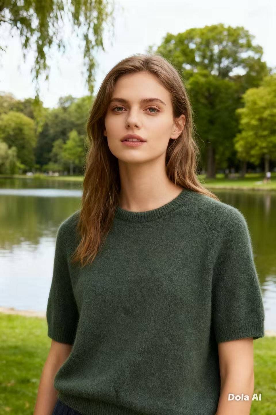 Alpaka-Pullover mit 3/4-Ärmeln, Ref 1012: Schwarz