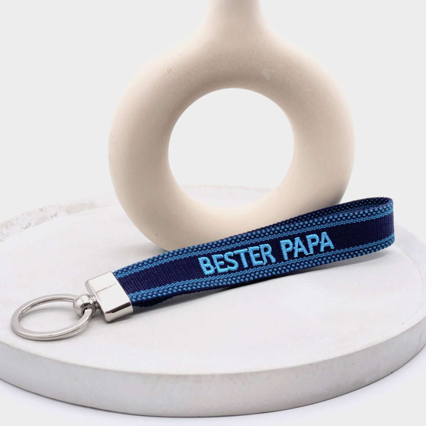 BESTER PAPA Schlüsselanhänger Keychain gewebt  bestickt
