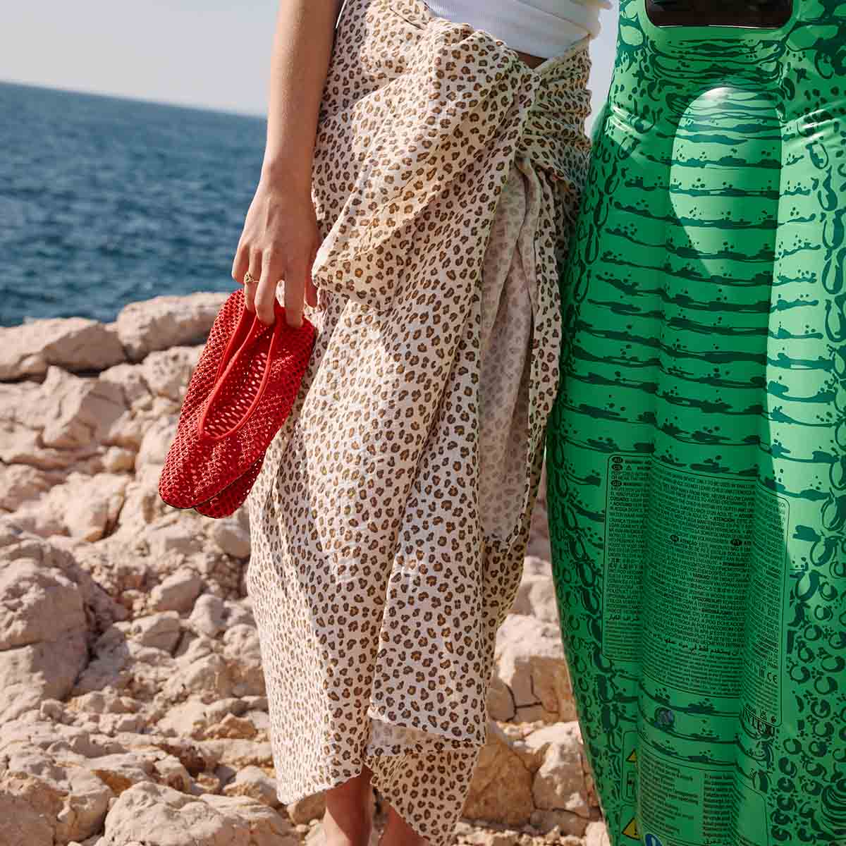 Louisa Pareo Mini Leopard Greige aus 100 % Baumwoll-Musselin