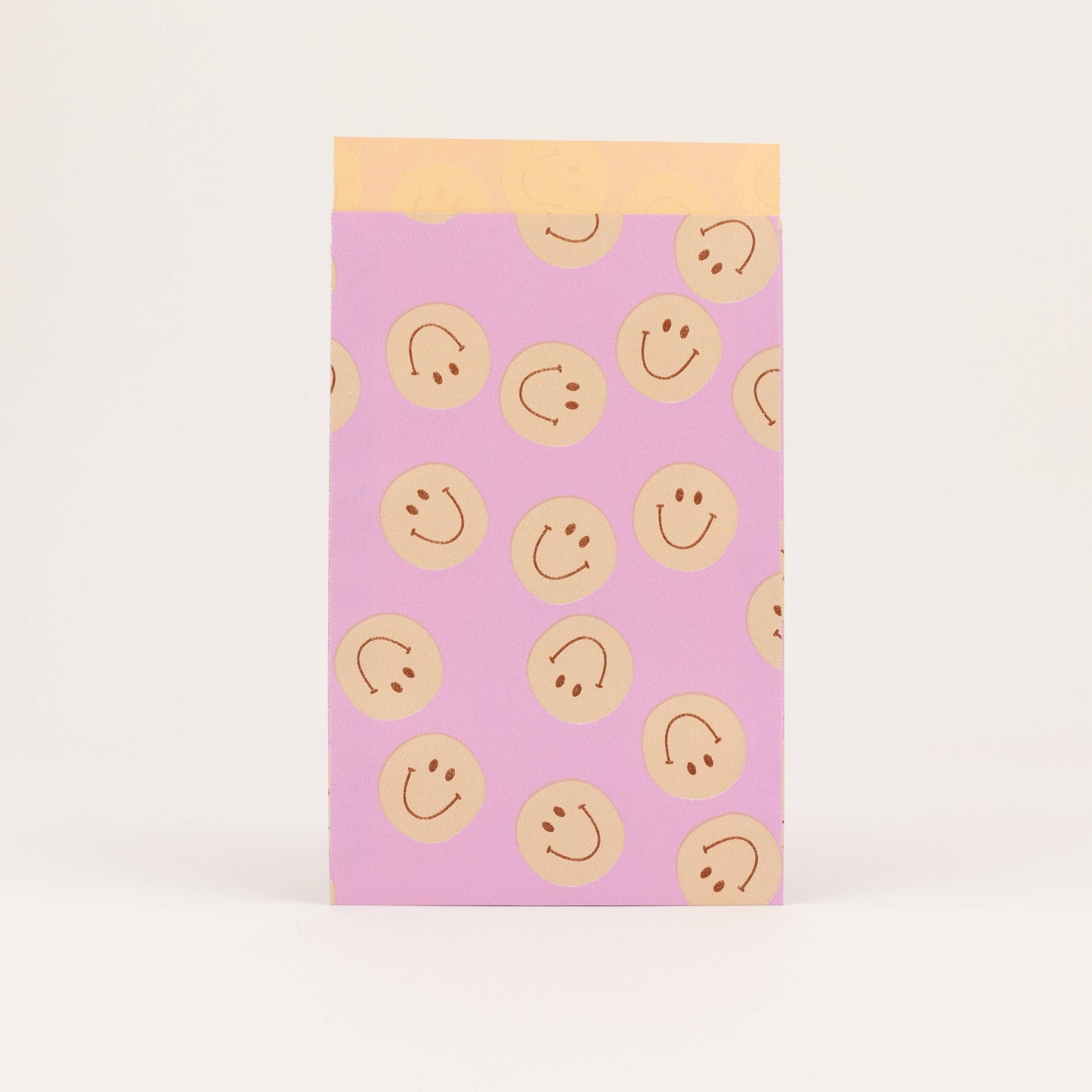 Papiertüten Smiley, Flieder / Orange: Mittel (12x21cm)