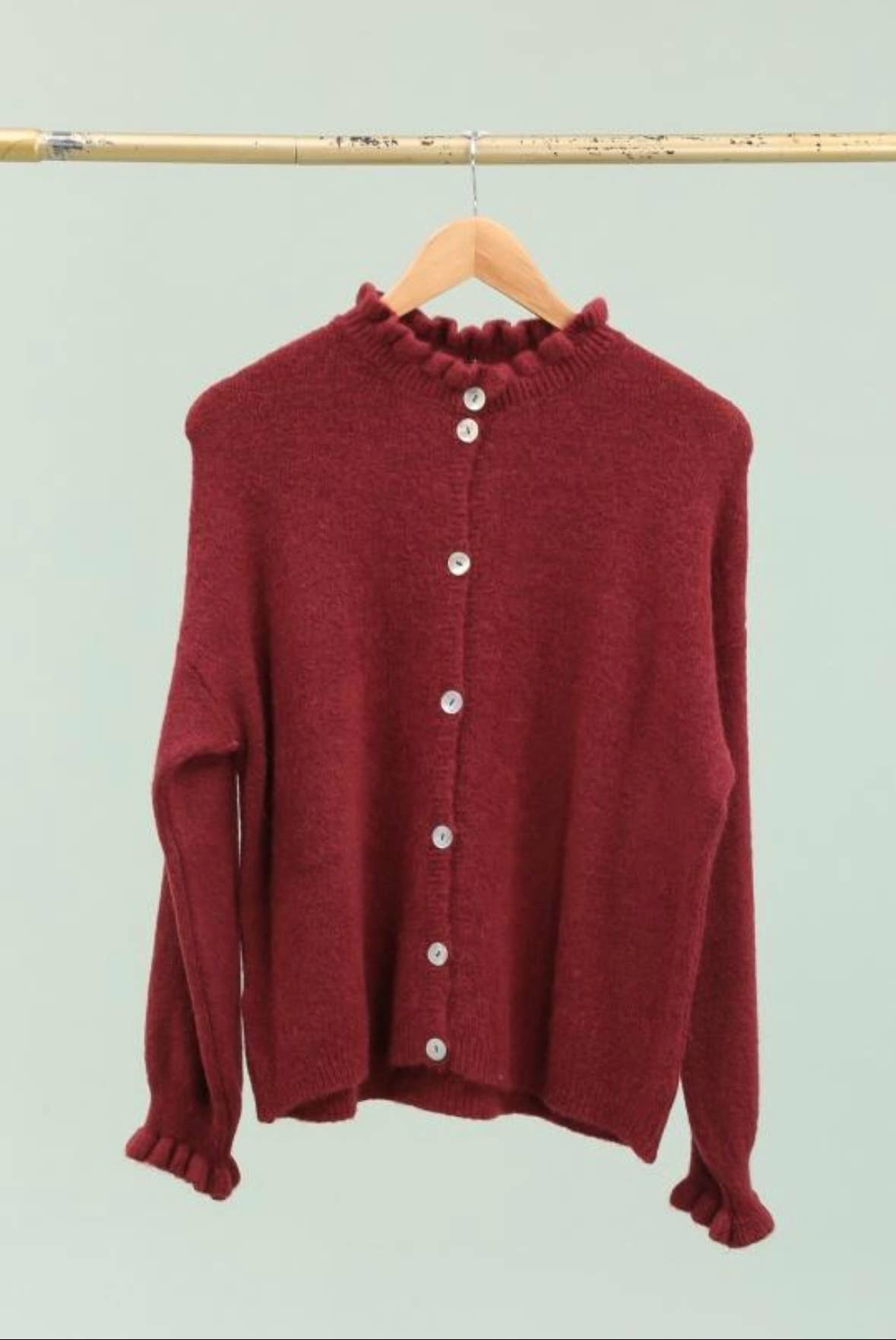 Strickjacke mit ALPAKA-Kragen REF. 8012: Jeans