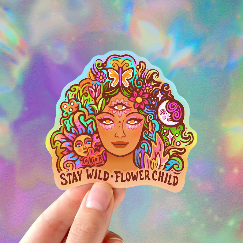 Stay Wild Flower Child - Aufkleber