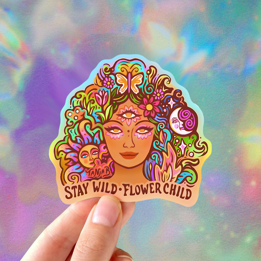 Stay Wild Flower Child - Aufkleber