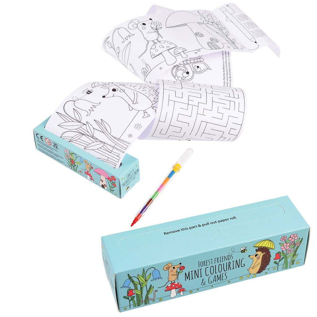 Mini-Malbuch und Spiele - Waldfreunde